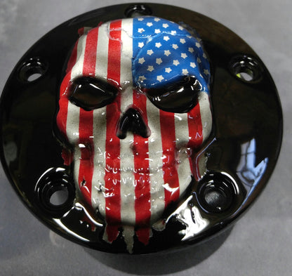 Harley Davidson American flag skull points cover