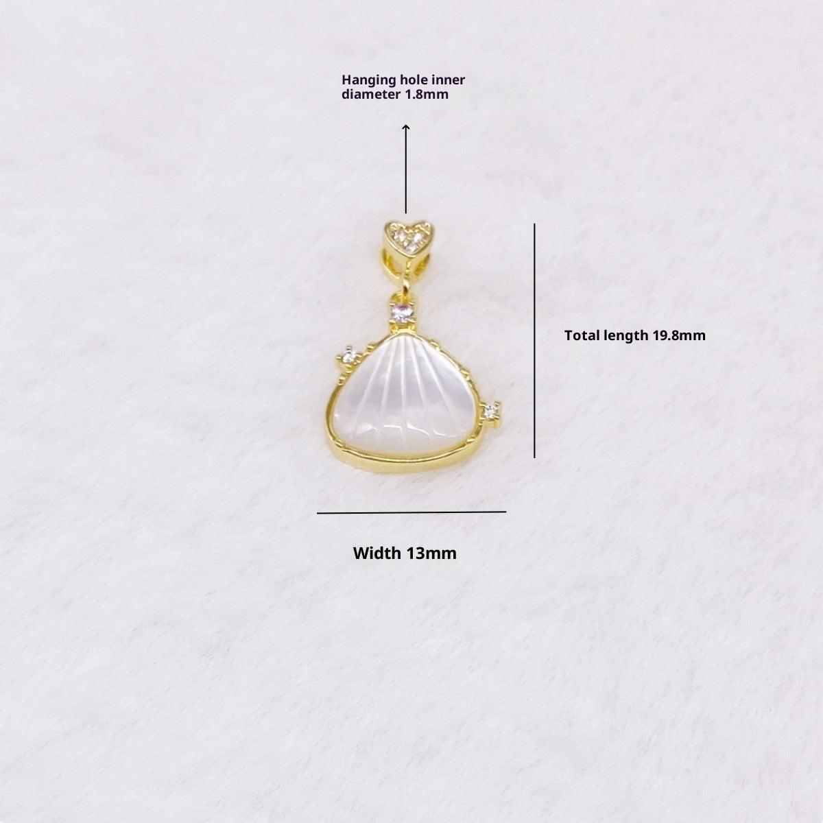 Diy Ornament Accessories Copper Plating 18K Gold Pearl Shell Necklace Bracelet Single And Double Charm