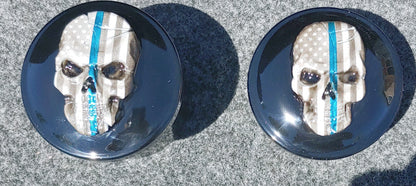 Custom Harley faux and fuel cap Thin Blue line skull