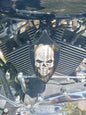 Side-mounted horn cover 3D skull with tattered American flag full color