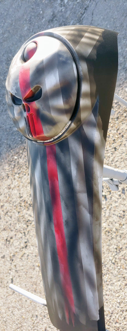 Firefighter themed Punisher Harley console
