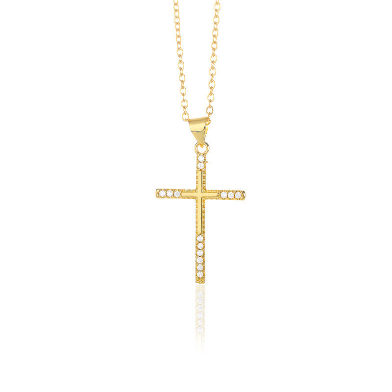 Zircon Cross Necklace For Men And Women
