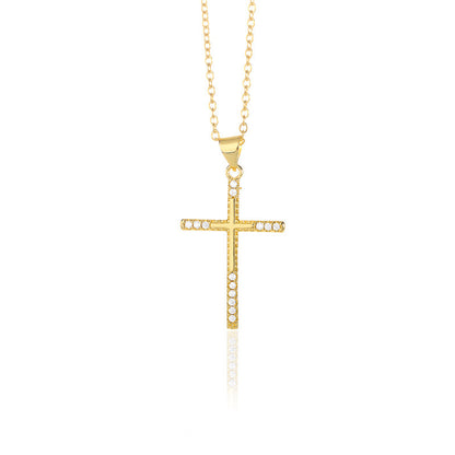 Zircon Cross Necklace For Men And Women