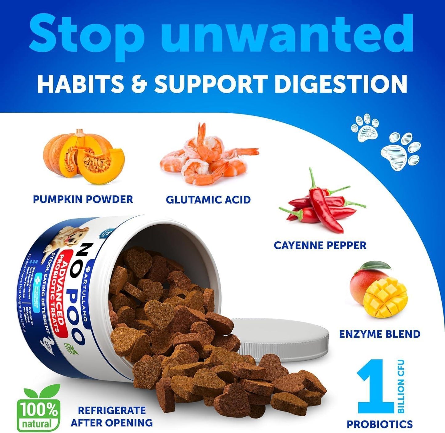 No Poo Chews for Dogs Puppy Coprophagia Stool Eating Deterrent Prevent Dog from