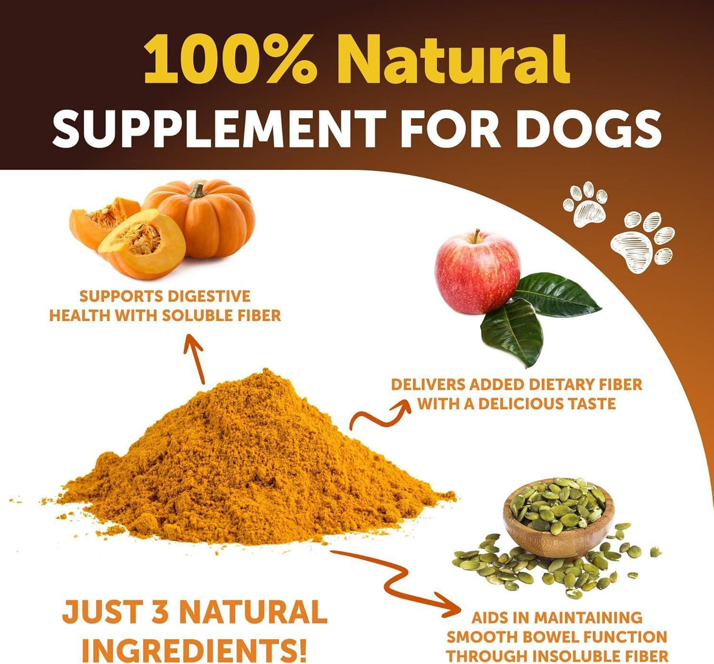 Pumpkin Powder for Dogs Digestive Support 8 OZ Fiber Supplement for