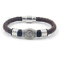 Alloy Magnetic Buckle Leather Rope Hand Weaving Bracelet