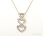 Vintage Open Hearts Cubic Zirconia Sterling Silver Necklace