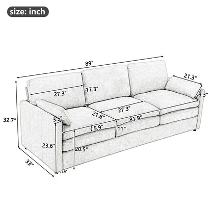 Cozy Upholstered Oversized 3-Seater Cloud Sofa