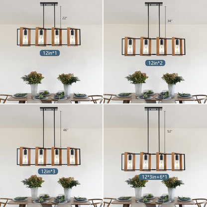 Farmhouse Linear Semi-Caged Chandelier