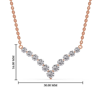 Round Graduated V-Necklace