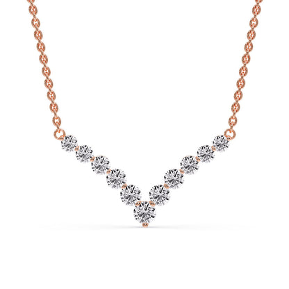 Round Graduated V-Necklace