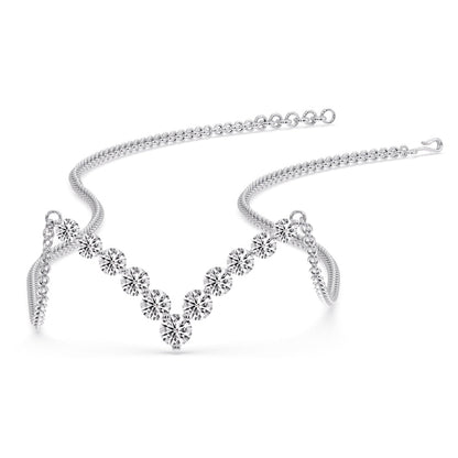 Round Graduated V-Necklace