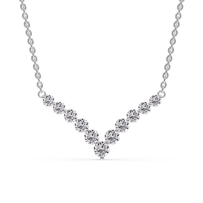 Round Graduated V-Necklace
