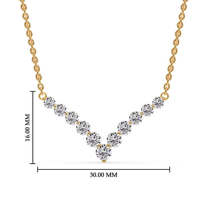 Round Graduated V-Necklace