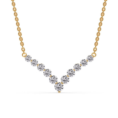 Round Graduated V-Necklace
