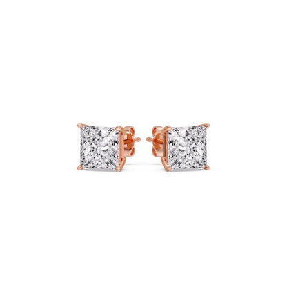 Princess-Cut Diamond Solitaire Stud Earrings [IGI Certified]
