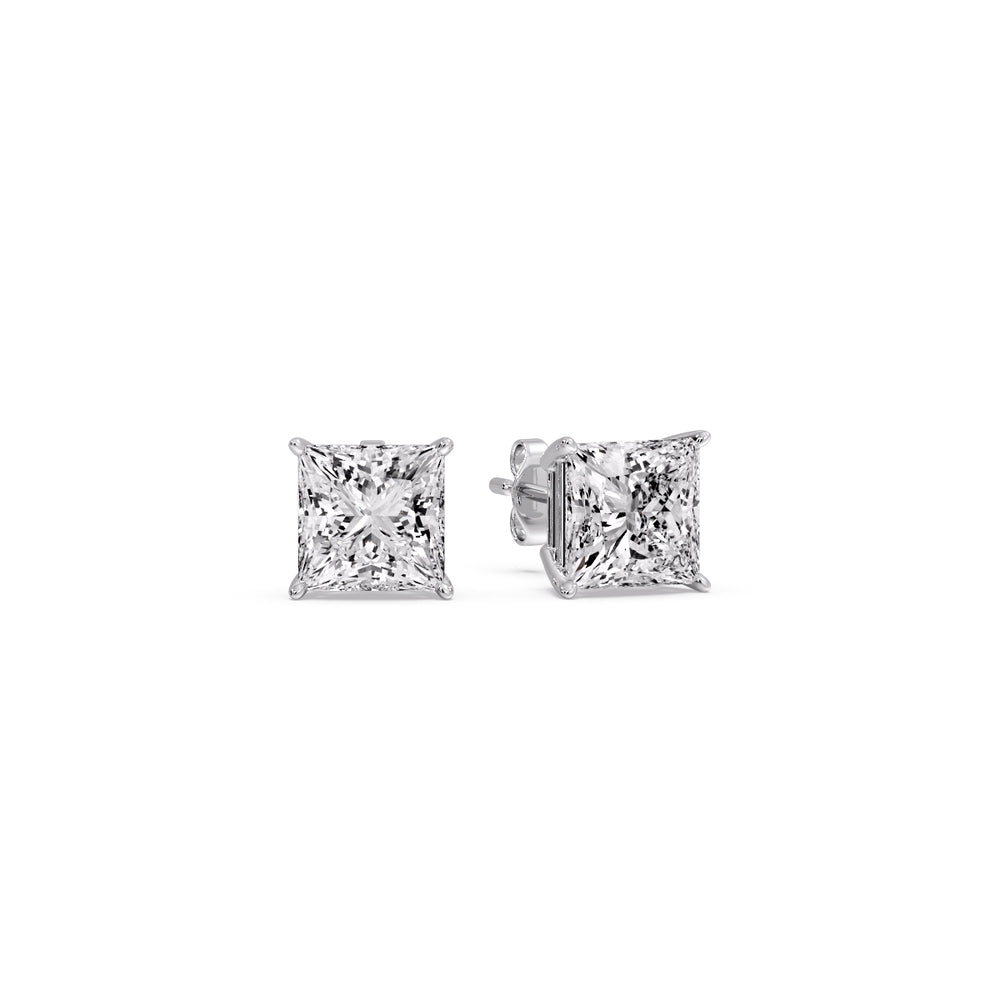 Princess-Cut Diamond Solitaire Stud Earrings [IGI Certified]