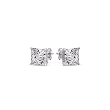 Princess-Cut Diamond Solitaire Stud Earrings [IGI Certified]