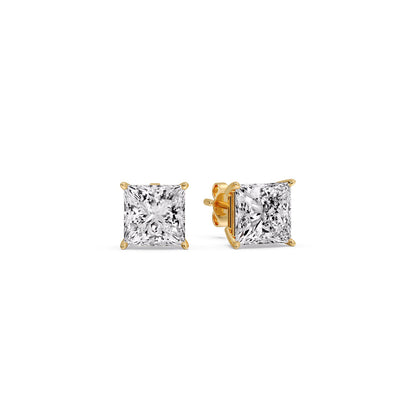 Princess-Cut Diamond Solitaire Stud Earrings [IGI Certified]