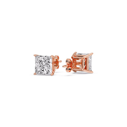 Princess-Cut Diamond Solitaire Stud Earrings [IGI Certified]