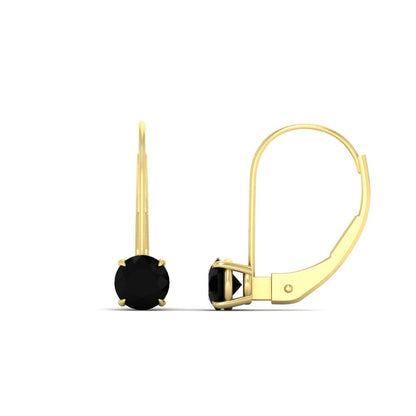 1 Carat Round Diamond Lever Back Earrings