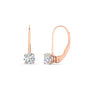 1 Carat Round Diamond Lever Back Earrings