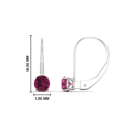 1 Carat Round Diamond Lever Back Earrings