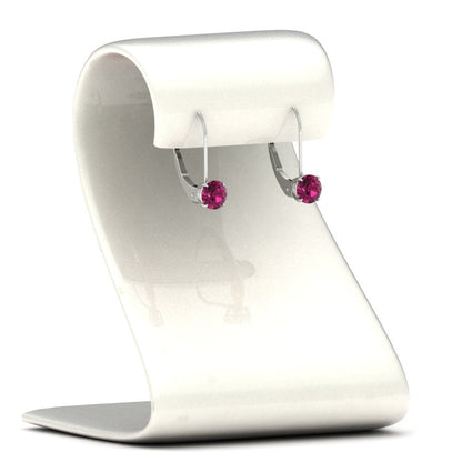 1 Carat Round Diamond Lever Back Earrings