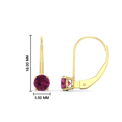 1 Carat Round Diamond Lever Back Earrings
