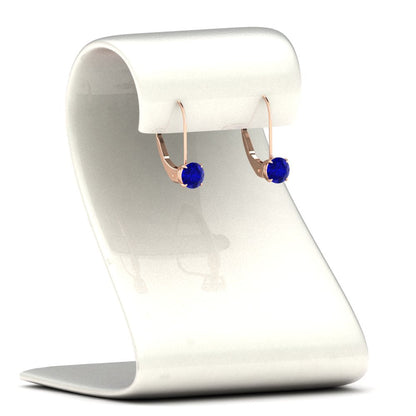 1 Carat Round Diamond Lever Back Earrings