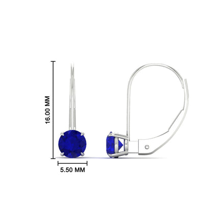 1 Carat Round Diamond Lever Back Earrings