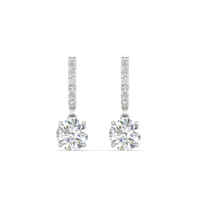 1 Carat Solitaire Diamond Drop Earrings