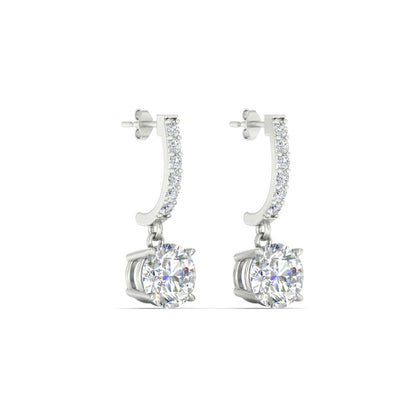 1 Carat Solitaire Diamond Drop Earrings