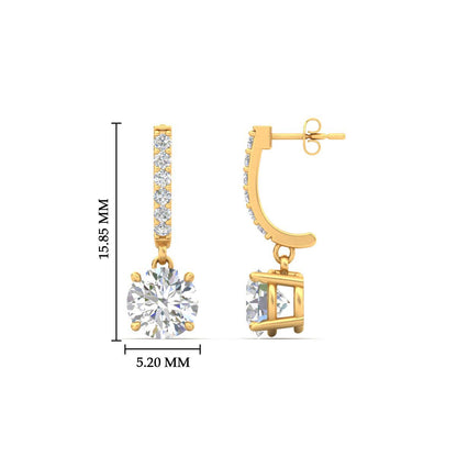 1 Carat Solitaire Diamond Drop Earrings