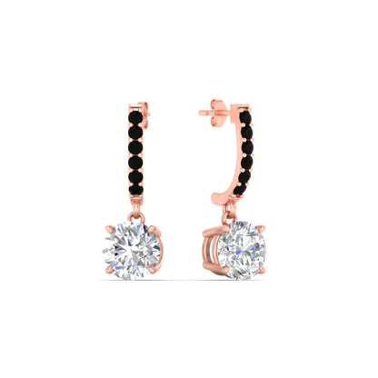 1 Carat Solitaire Diamond Drop Earrings