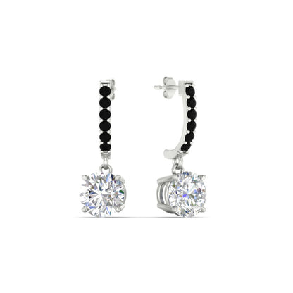 1 Carat Solitaire Diamond Drop Earrings