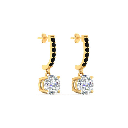 1 Carat Solitaire Diamond Drop Earrings
