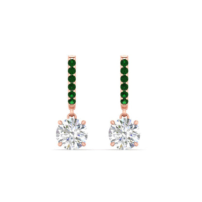 1 Carat Solitaire Diamond Drop Earrings
