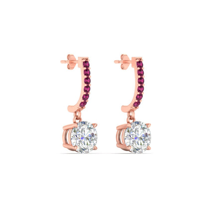1 Carat Solitaire Diamond Drop Earrings