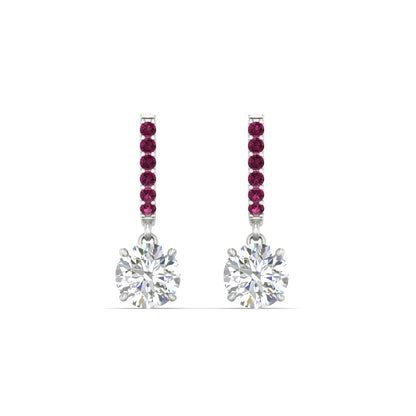 1 Carat Solitaire Diamond Drop Earrings