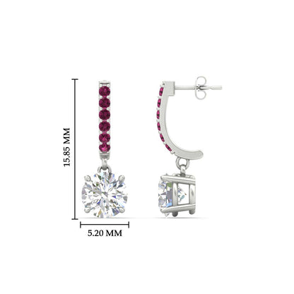 1 Carat Solitaire Diamond Drop Earrings