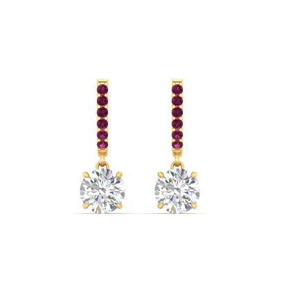 1 Carat Solitaire Diamond Drop Earrings