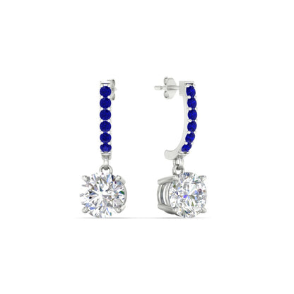 1 Carat Solitaire Diamond Drop Earrings