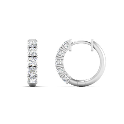 1 Carat Sparkle Five Stone Hoop Earrings