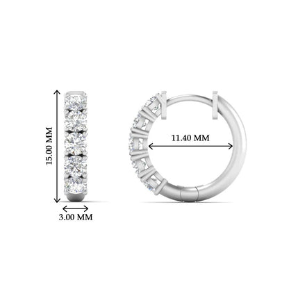1 Carat Sparkle Five Stone Hoop Earrings