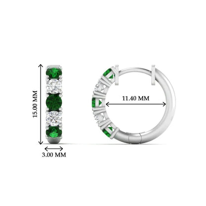 1 Carat Sparkle Five Stone Hoop Earrings