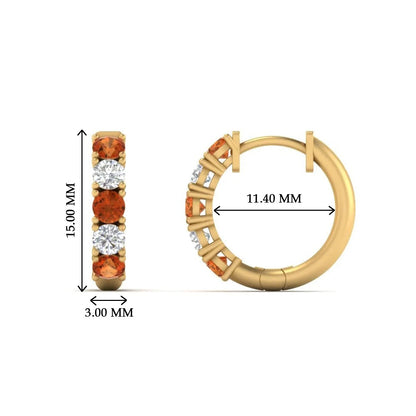 1 Carat Sparkle Five Stone Hoop Earrings