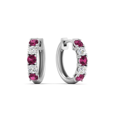 1 Carat Sparkle Five Stone Hoop Earrings