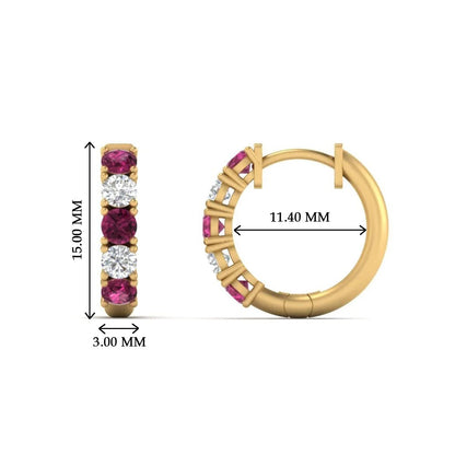 1 Carat Sparkle Five Stone Hoop Earrings