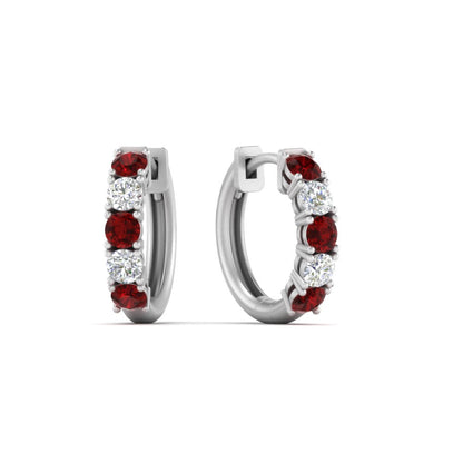 1 Carat Sparkle Five Stone Hoop Earrings